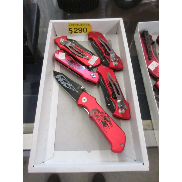 5 New Folding Knives with 4" Blades
