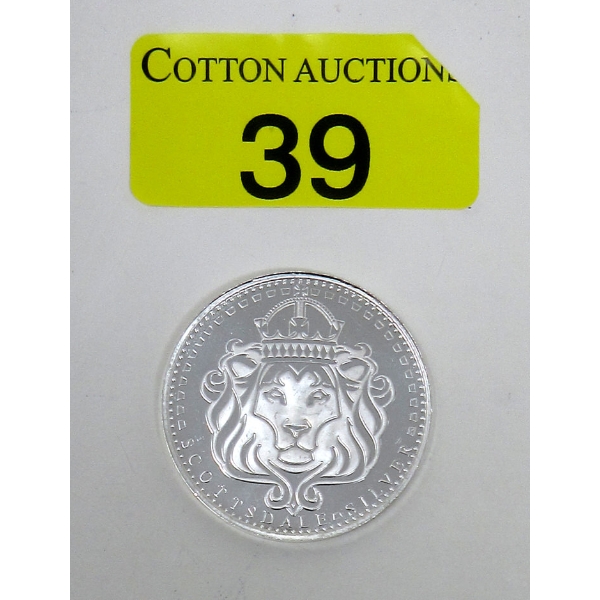 1 Oz .999 Silver Scottsdale Lion Mint Round 