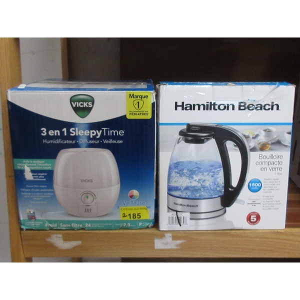 Cordless Glass Kettle & Vicks Sleepy Time Humidifier 