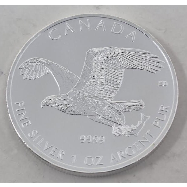1 Oz .9999 Silver Canada Bald Eagle Coin