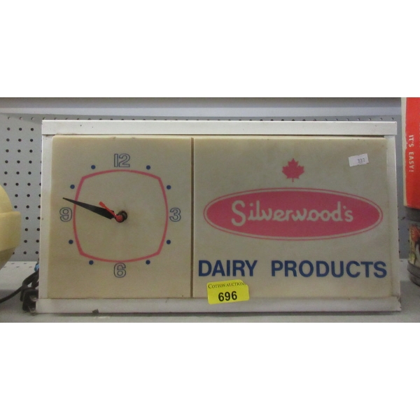 Vintage Silverwood's Dairy Products Wall Clock 