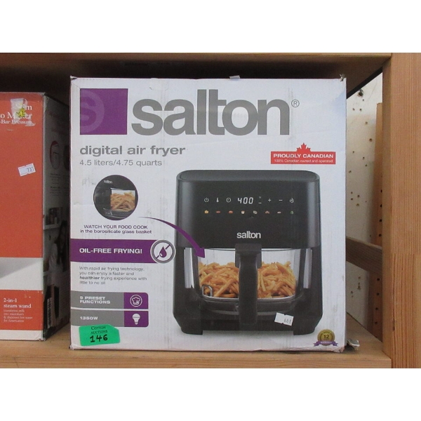 Salton Digital Air Fryer with Glass Basket
