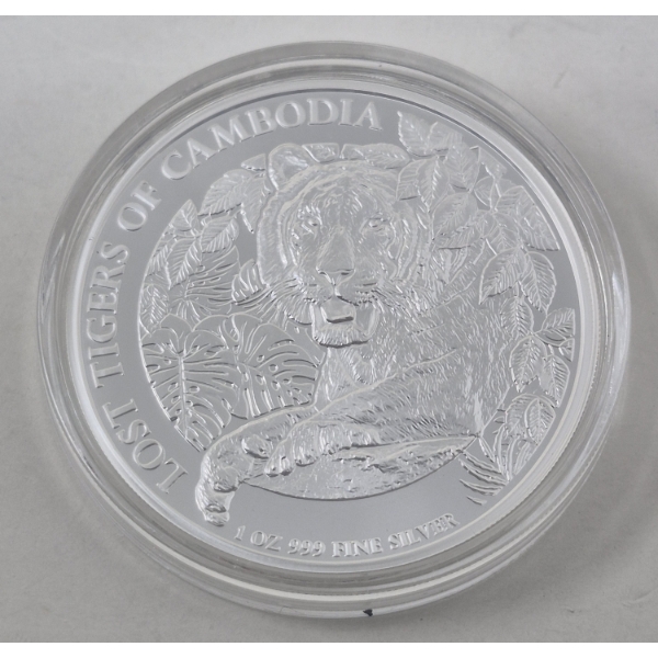 1 Oz .999 Silver 2023 Lost Tigers of Cambodia Coin 