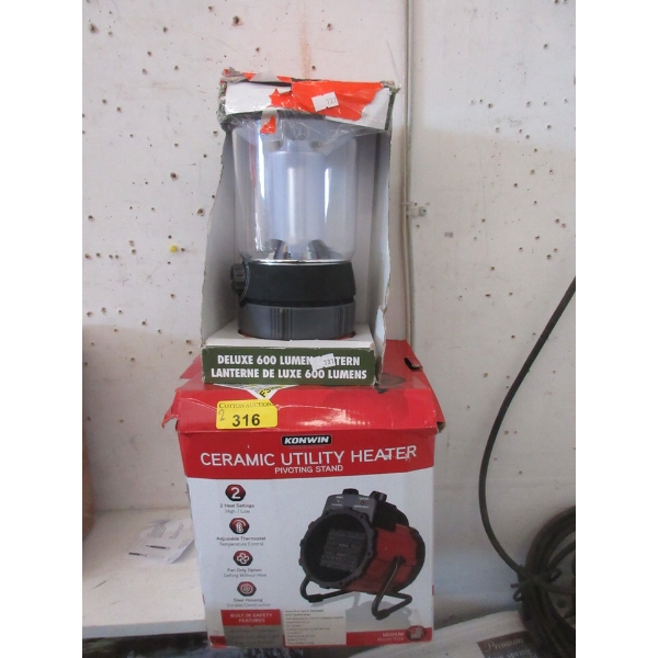 600 Lumen Lantern & Konwin Ceramic Heater