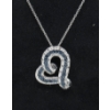 Image 1 : 1/2 CT Blue & White Diamond Heart Pendant