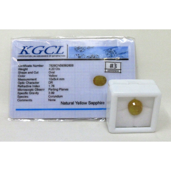 4.2 CT Oval-Shape Yellow Sapphire Gemstone 