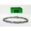 Image 1 : 6.02 CTW Amethyst & Diamond Tennis Bracelet