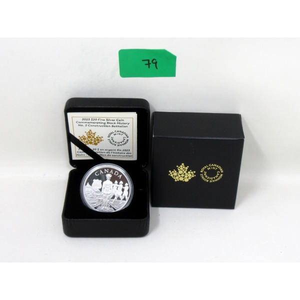 1 Oz .9999 Silver 2023 Commemorating Black History No 2 Construction Battalion Coin 