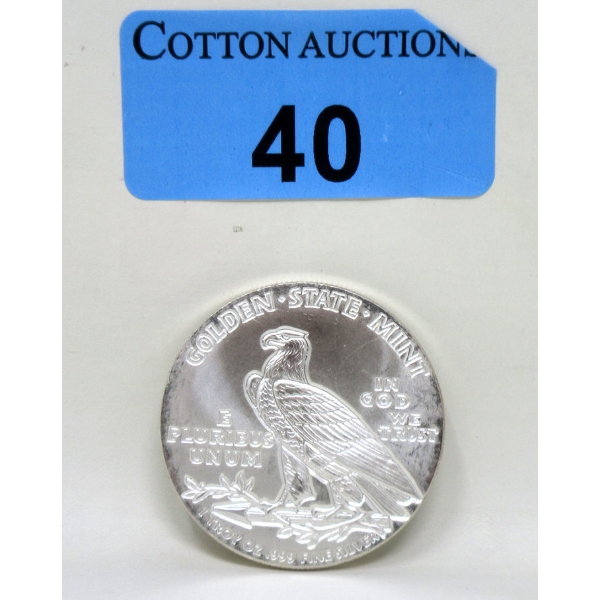1 Oz .999 Silver Eagle Golden State Mint Round 