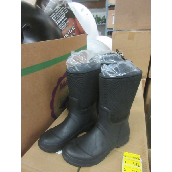 2 New Pairs of Women's Black Time & True Rain Boots 