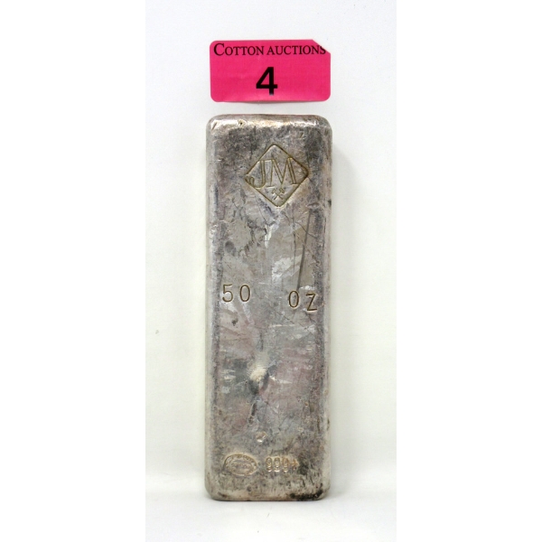 Rare 50 Oz .999+ Silver Johnson Matthey Bar