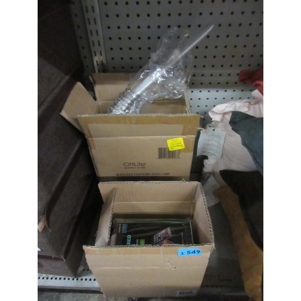Box of Screen Protectors & Charging Lamp 