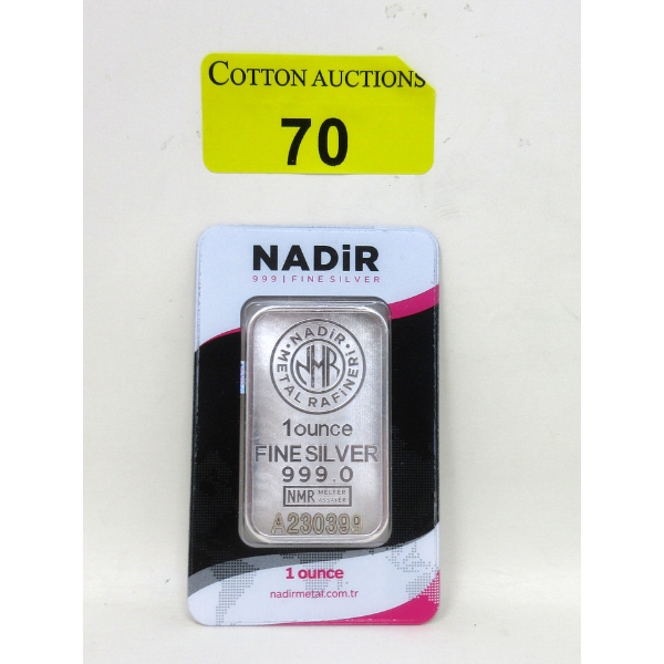 1 Oz .999 Silver Nadir Bar 