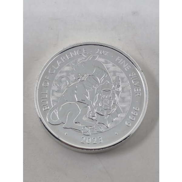 2 Oz .9999 Silver 2023 Bull of Clarence Coin 