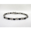 Image 1 : 7.8 CTW Blue Sapphire & Diamond Tennis Bracelet