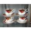 Image 1 : 4 Royal Albert "Old Country Roses" Tea Cups w/ Saucers