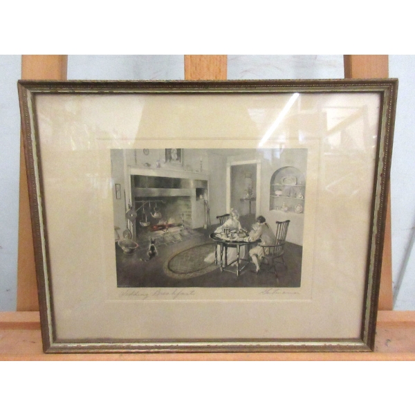 Vintage Signed Print "Wedding Breakfast" 