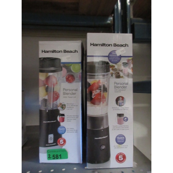 2 Hamilton Beach Personal Blenders 
