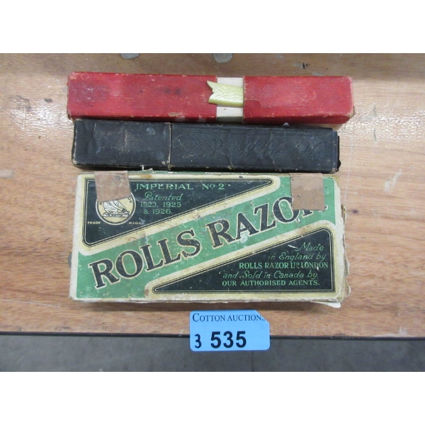 Rolls Razor & 2 Straight Razors - Original Boxes