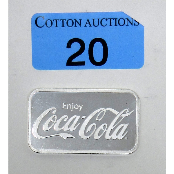 1 Oz .999 Silver Coca Cola High Relief Bar 