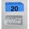 Image 1 : 1 Oz .999 Silver Coca Cola High Relief Bar 