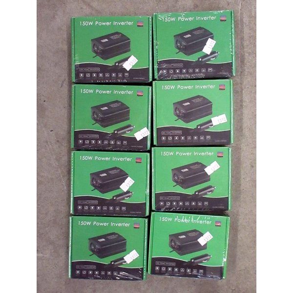 8 New 150 Watt Power Inverters with 12 V Adaptors