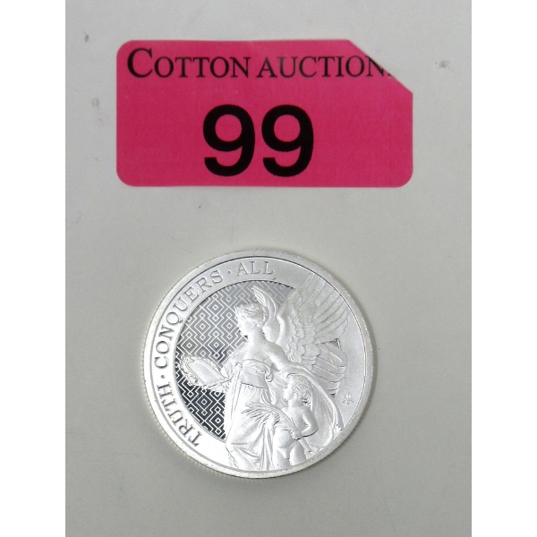 1 Oz .999 Silver 2022 "Truth Conquers All" St. Helena Coin 