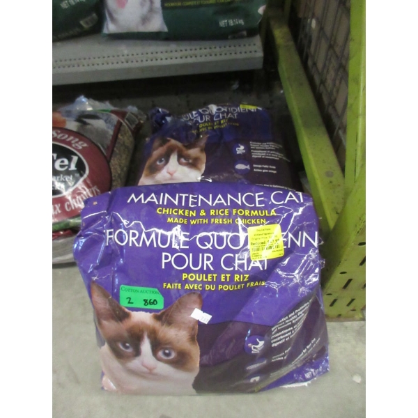 2 x 9.07 kg Bags of Kirkland Maintenance Cat Dry Food