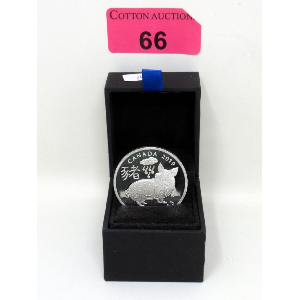 1 Oz .9999 Silver 2019 Canada Lunar Year of the Pig Coin 