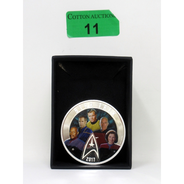 2+ Oz.9999 Silver 2017 Five Captains Star Trek Coin 
