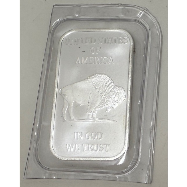 1 Oz .999 Silver indigenous/Buffalo Bar 