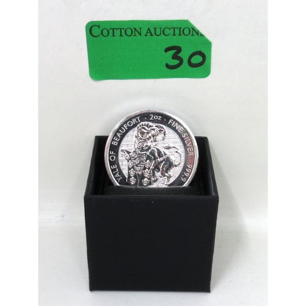 2 Oz .9999 Silver Yale Of Beaufort Coin 