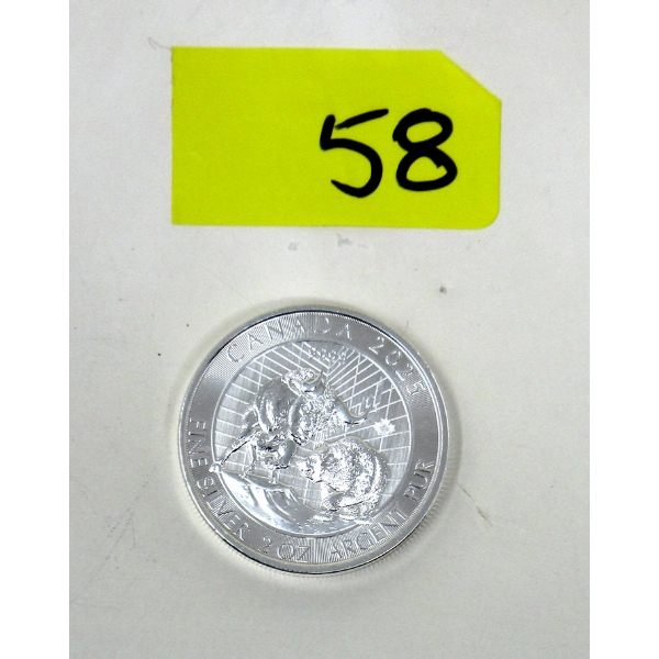 2 Oz .9999 Silver 2025 Canada Bear Bull Coin 