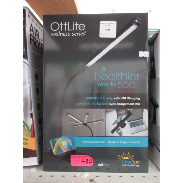 OttLite Swivel LED Lamp with USB Charging