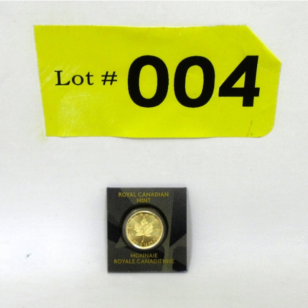 1 Gram .9999 Fine Gold 2015 Maple Leaf Coin 