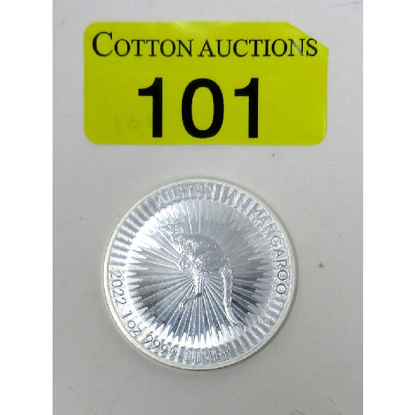 1 Oz .9999 Silver 2022 Australian Kangaroo Coin 