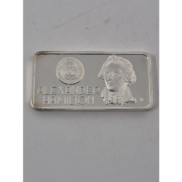 1 Oz .999 Silver Alexander Hamilton Bar