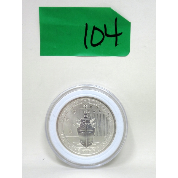 1/2 Oz .999 Silver 2015 Battle of the Coral Sea Coin 