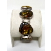 Image 2 : 8" Sterling Silver Bezel Set Amber Resin Bracelet