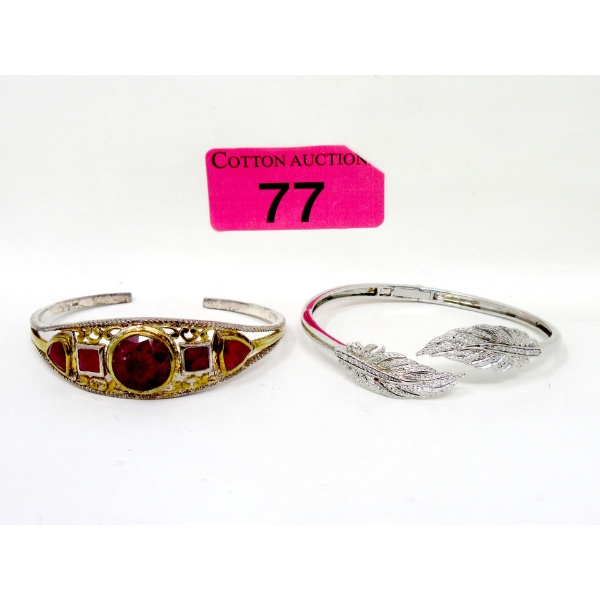 2 Sterling Silver Bracelets (One is gold plated)