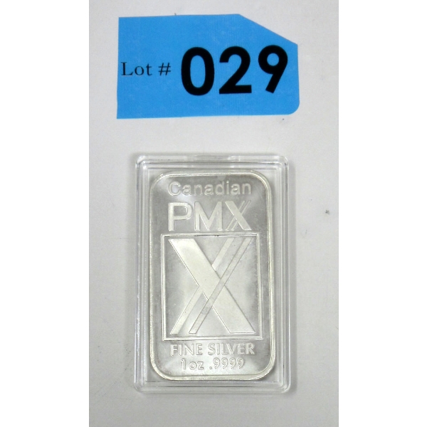 1 Oz .9999 Silver Canadian PMX Bar 