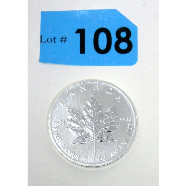1 Oz .9999 Silver 2012 Maple Leaf Coin 