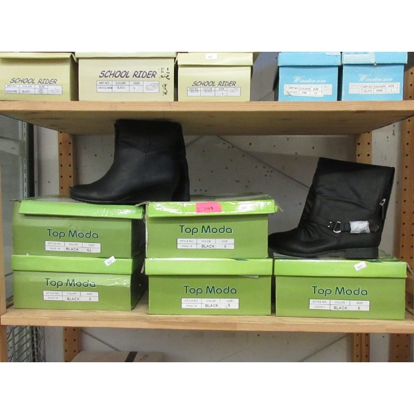 5 New Pairs of  Women's Black Boots in Boxes