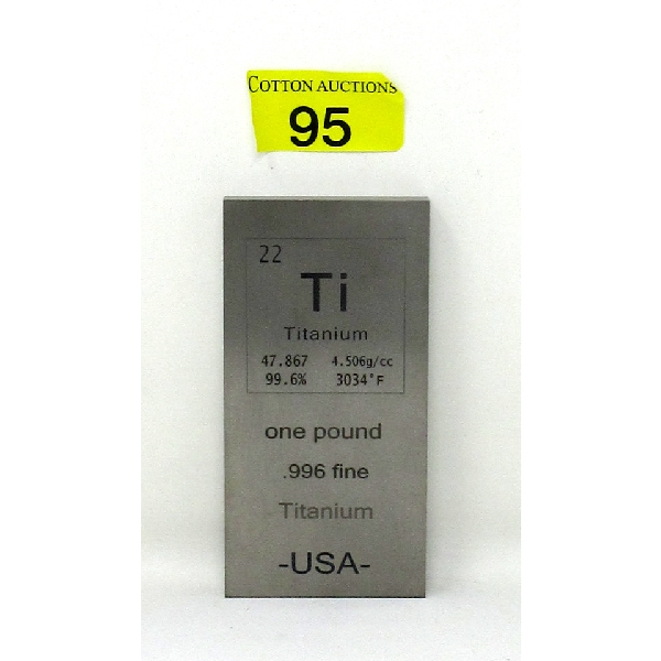 1 Pound .996 Fine Titanium Bar 