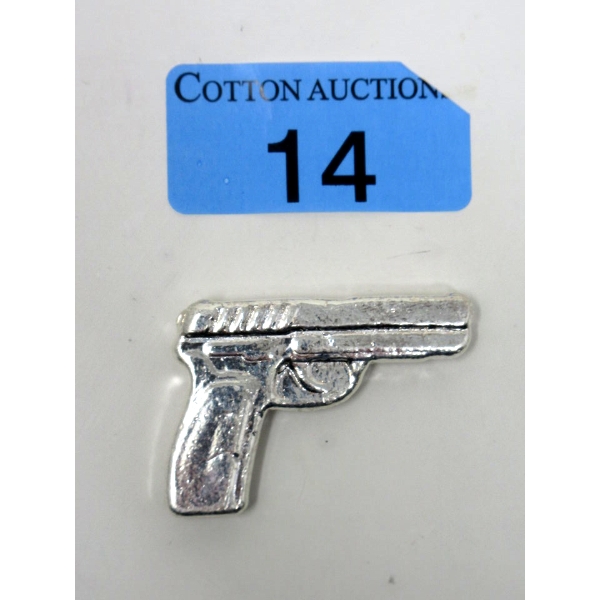 2 Oz .999 Silver 2D Pistol/Gun Bar 
