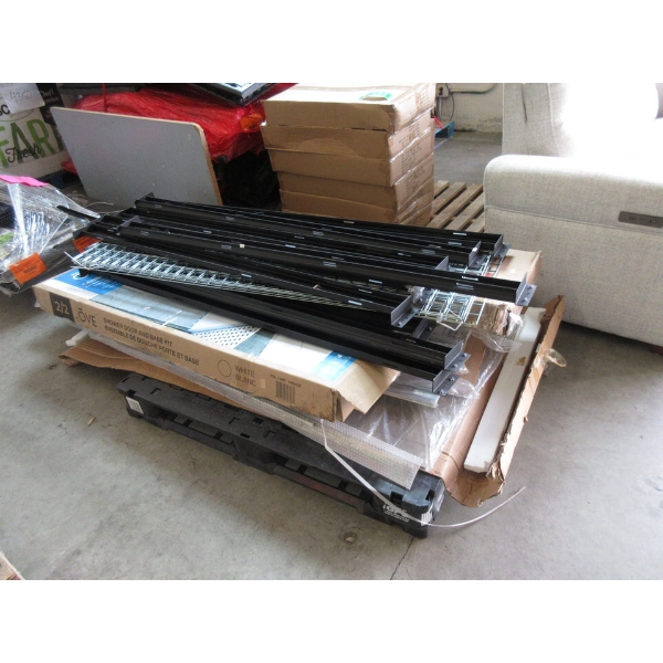 Skid of Shower Door, Wire Racking & More