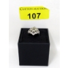 Image 3 : 1.08 CTW Sapphire & Diamond Cluster Ring 