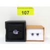 Image 1 : Amethyst & Diamond Ring & Amethyst Stud Earrings