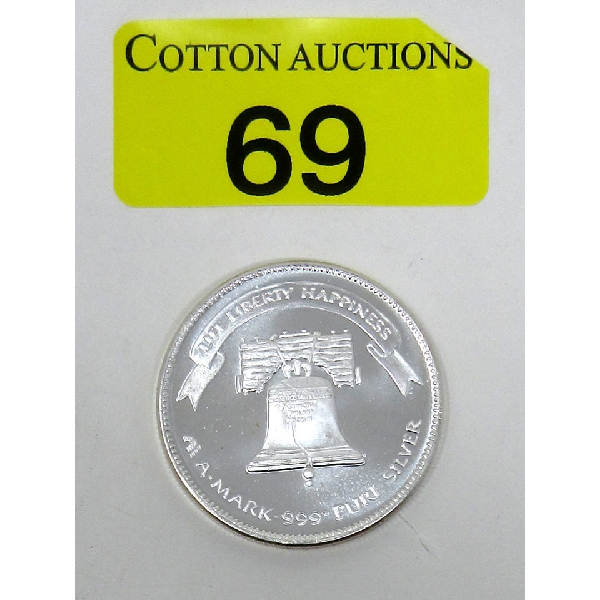 Vintage 1 Oz .999+ Silver Liberty Bell 1984 Round