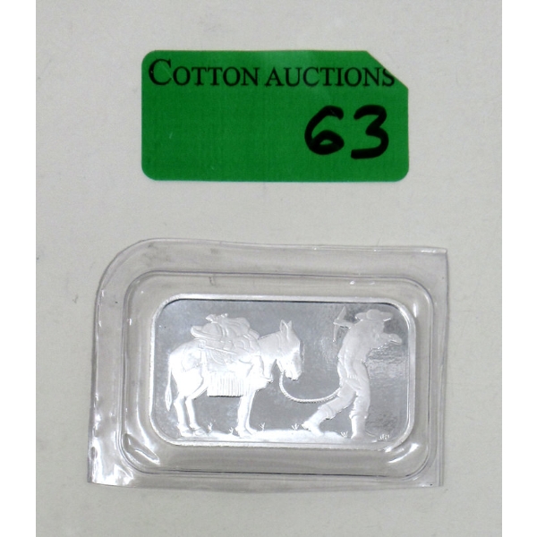 1 Oz .999 Silver Miner/Mule Bar 